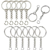 20pcs Metal Blank Keychain Rings with Jump Ring for DIY Crafts