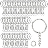 20pcs Metal Blank Keychain Rings with Jump Ring for DIY Crafts