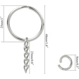 20pcs Metal Blank Keychain Rings with Jump Ring for DIY Crafts