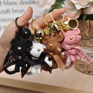 Bear Key Chain Resin Bow Bell Rabbit Keychain