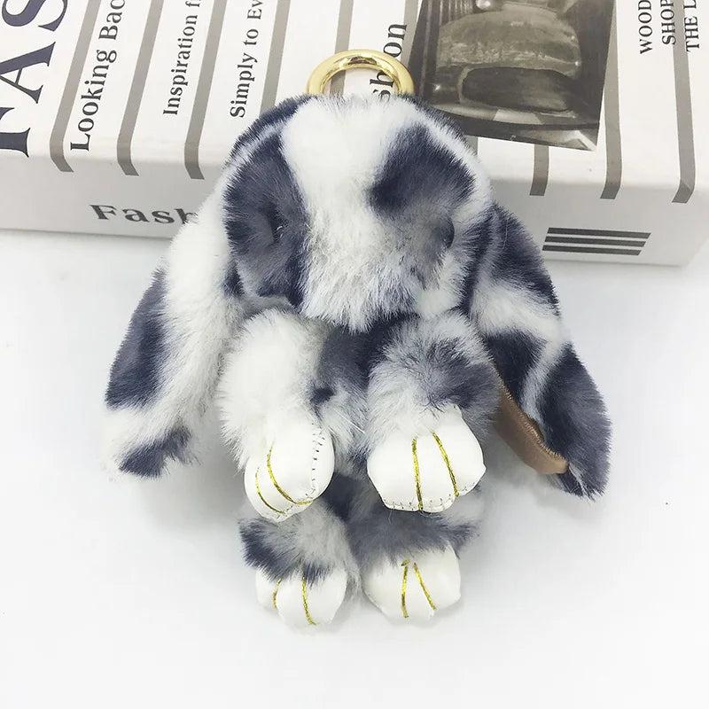 Faux Fur Rabbit Key Chain Pendant Plush Toy Holiday Accessory