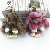 Faux Fur Rabbit Key Chain Pendant Plush Toy Holiday Accessory