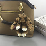 Faux Fur Rabbit Key Chain Pendant Plush Toy Holiday Accessory