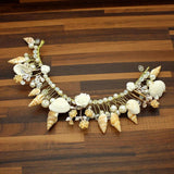 Shell Crown Pearl Tiaras Boho Wedding Hair Accessories