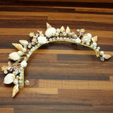 Shell Crown Pearl Tiaras Boho Wedding Hair Accessories