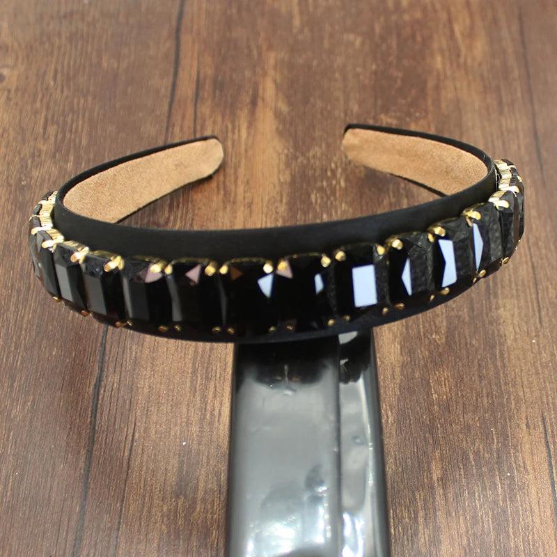 Baroque Big Purple Green Crystal Rhinestone Hairband