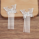 Vintage Butterfly Metal Copper Hair Comb Hair Accessories For Women
