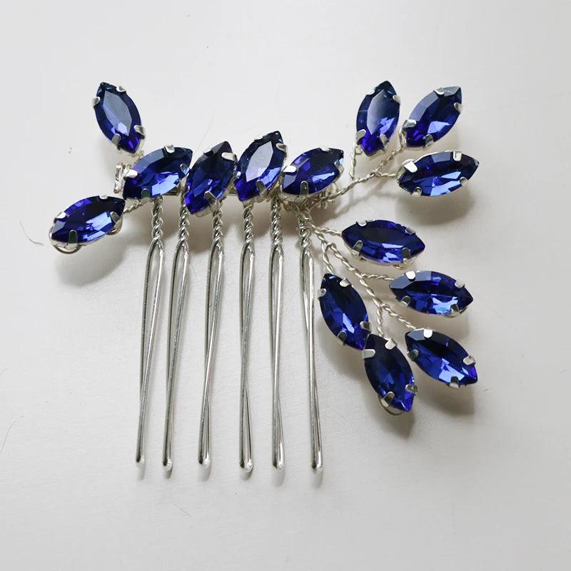 Silvery Hair Combs Wedding Jewelry Accessories Crystal Women Head Decoration