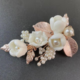 Ceramic Flower Hair Clip Wedding Head Jewelry Accessories
