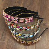 Bohemia Pink Crystal Rhinestone Headdress Tiara for Wedding