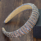 Colorful Crystal Beaded Crown Headband for Women Wedding