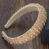 Colorful Crystal Beaded Crown Headband for Women Wedding