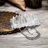 Crystal Crown Tiara Moon Headband Wedding Hair Accessory