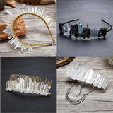 Crystal Crown Tiara Moon Headband Wedding Hair Accessory