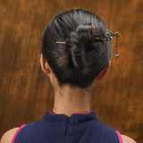 Aventurine Ethnic Hair Sticks with Nepal Charms