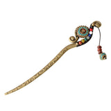 Aventurine Ethnic Hair Sticks with Nepal Charms