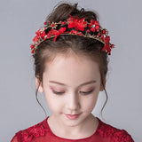 Crystal Hair Band Headbands for Kids Girls Pearl Flower Tiaras Children's