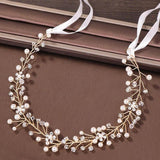 Pearl Rhinestone Wedding Hair Band - Bridal Head Decoration