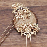5pcs Copper Hairpin Hair Sticks Bridal Hair Fork Accessories Women
