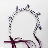 Purple Rhinestone Hairbands Wedding Hair Jewelry Bridal Tiara
