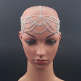 Silver Cross Metal Head Chain Hairwear Accessory