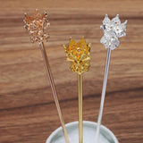 10pcs 14*17mm Flower Bead Cap Hair Sticks Bridal Tiaras DIY Hair Accessories