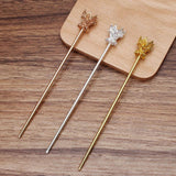 10pcs 14*17mm Flower Bead Cap Hair Sticks Bridal Tiaras DIY Hair Accessories