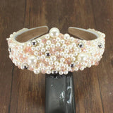 Baroque Pearl Crystal Large Headband Hair Accessories for Women