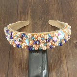 Baroque Pearl Crystal Large Headband Hair Accessories for Women