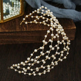 Mesh Hairband Vintage Pearl Headband Tiaras Hair Vines