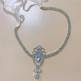 Rhinestone Water Drop Head Chain Bridal Wedding Headband
