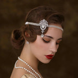 Rhinestone Water Drop Head Chain Bridal Wedding Headband
