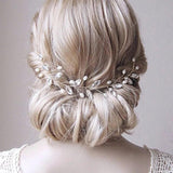 Simulated Pearls Hair Vines Crystal Wedding Headband