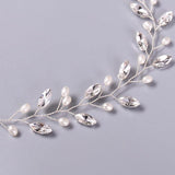 Simulated Pearls Hair Vines Crystal Wedding Headband