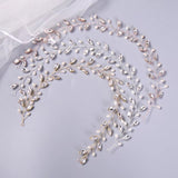 Simulated Pearls Hair Vines Crystal Wedding Headband