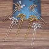 5 pcs Chinese Hair Sticks Women Filigree Branch U-shape Hair Forks Bun Clip