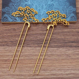 5 pcs Chinese Hair Sticks Women Filigree Branch U-shape Hair Forks Bun Clip