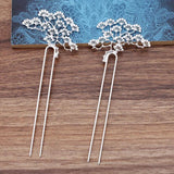 5 pcs Chinese Hair Sticks Women Filigree Branch U-shape Hair Forks Bun Clip