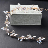Floral Pearl Crystal Hairbands Bridal Hair Jewelry