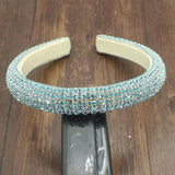 Sparkly Pink Bejeweled Padded Headbands Golden Rhinestjsones Crystal Hairbands