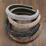 Sparkly Pink Bejeweled Padded Headbands Golden Rhinestjsones Crystal Hairbands