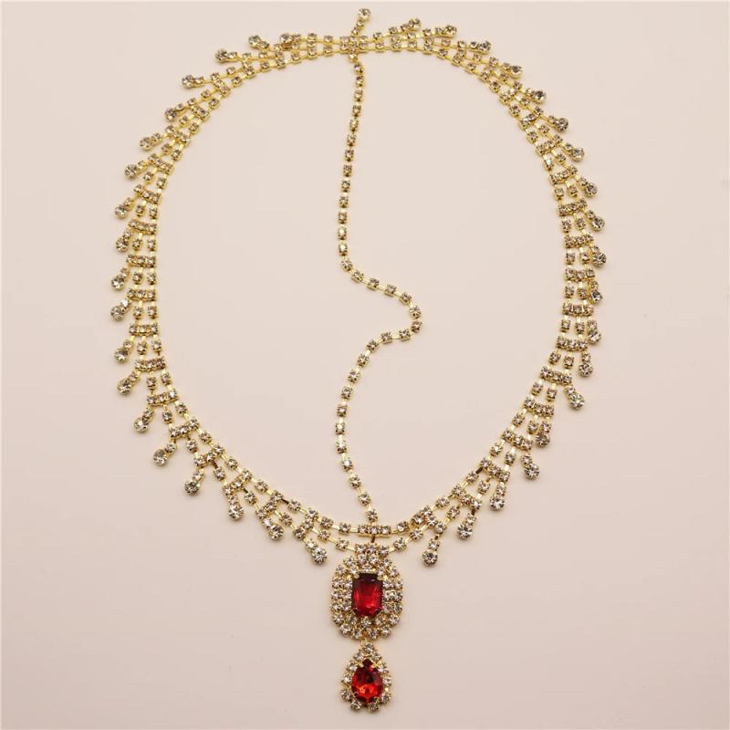 Boho Gem Pendant Rhinestone Water Drop Forehead Jewelry Chain
