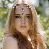 Boho Gem Pendant Rhinestone Water Drop Forehead Jewelry Chain