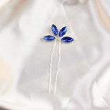 4PCS Crystal Silver Hair Pins Wedding Bridal Head Ornament