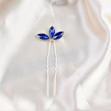 4PCS Crystal Silver Hair Pins Wedding Bridal Head Ornament