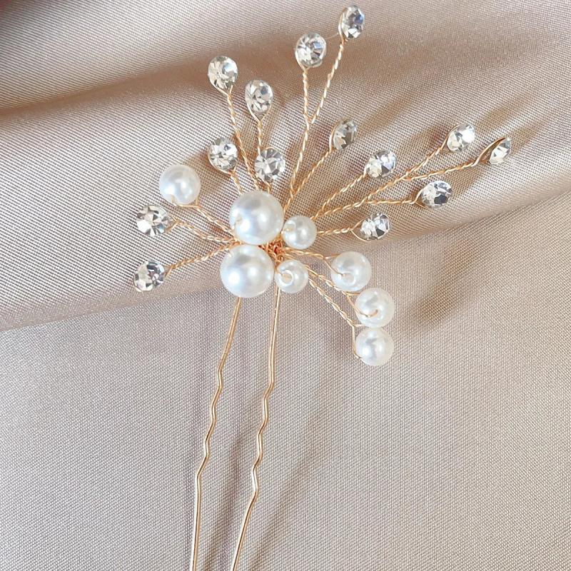 Silvery/Golden Pearl Wedding Hair Pins Bridal Jewelry