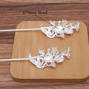 10 Chinese Hairpins Metal Hair Sticks DIY Jewelry Vintage Hairwear Accessories