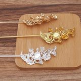 10 Chinese Hairpins Metal Hair Sticks DIY Jewelry Vintage Hairwear Accessories