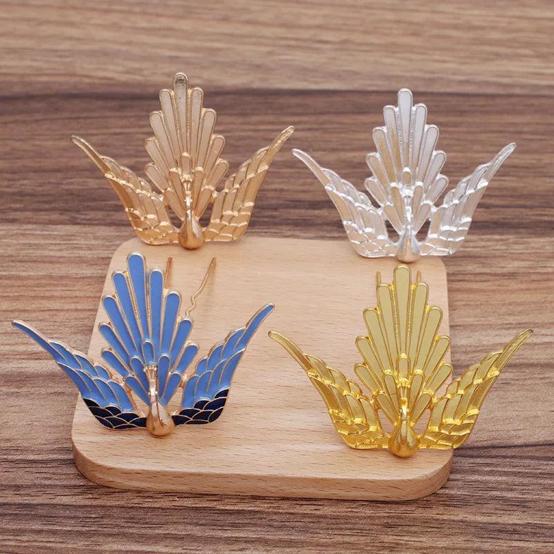 Vintage Phoenix Hair Forks Chopsticks Metal Chinese Hair Sticks Hair Accessories