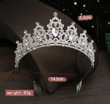 Silver Tiara Crown Wedding Bride Party Comb Head Ornament